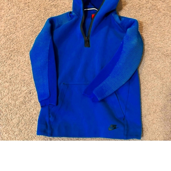 Nike Tech Fleece Green Abyss 1/4 Zip Hoodie Asymmetrical - Picture 3 of 3